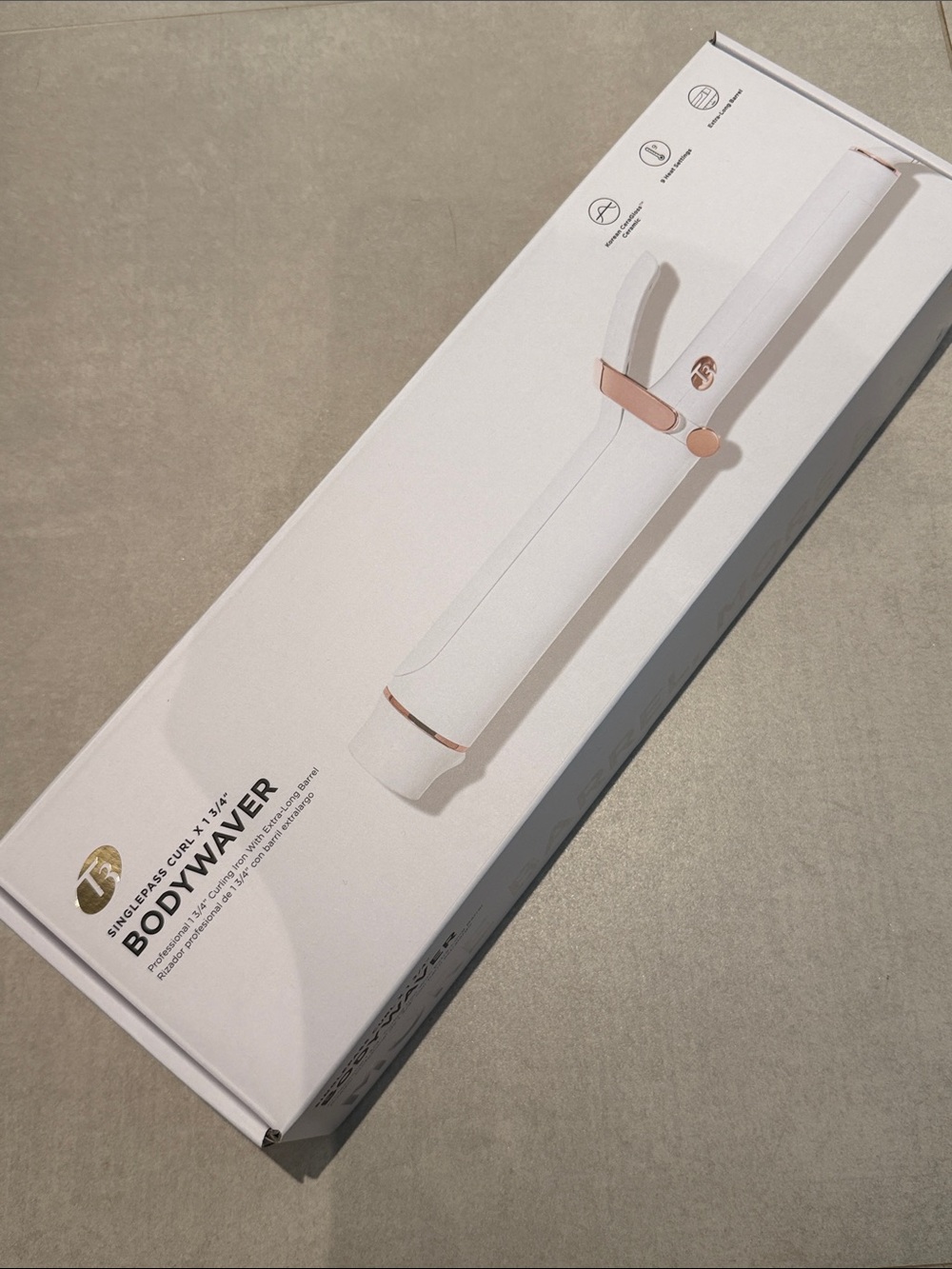T3 single pass curl x 1 3/4” bodywaver curling iron extra long barrel ceramic
